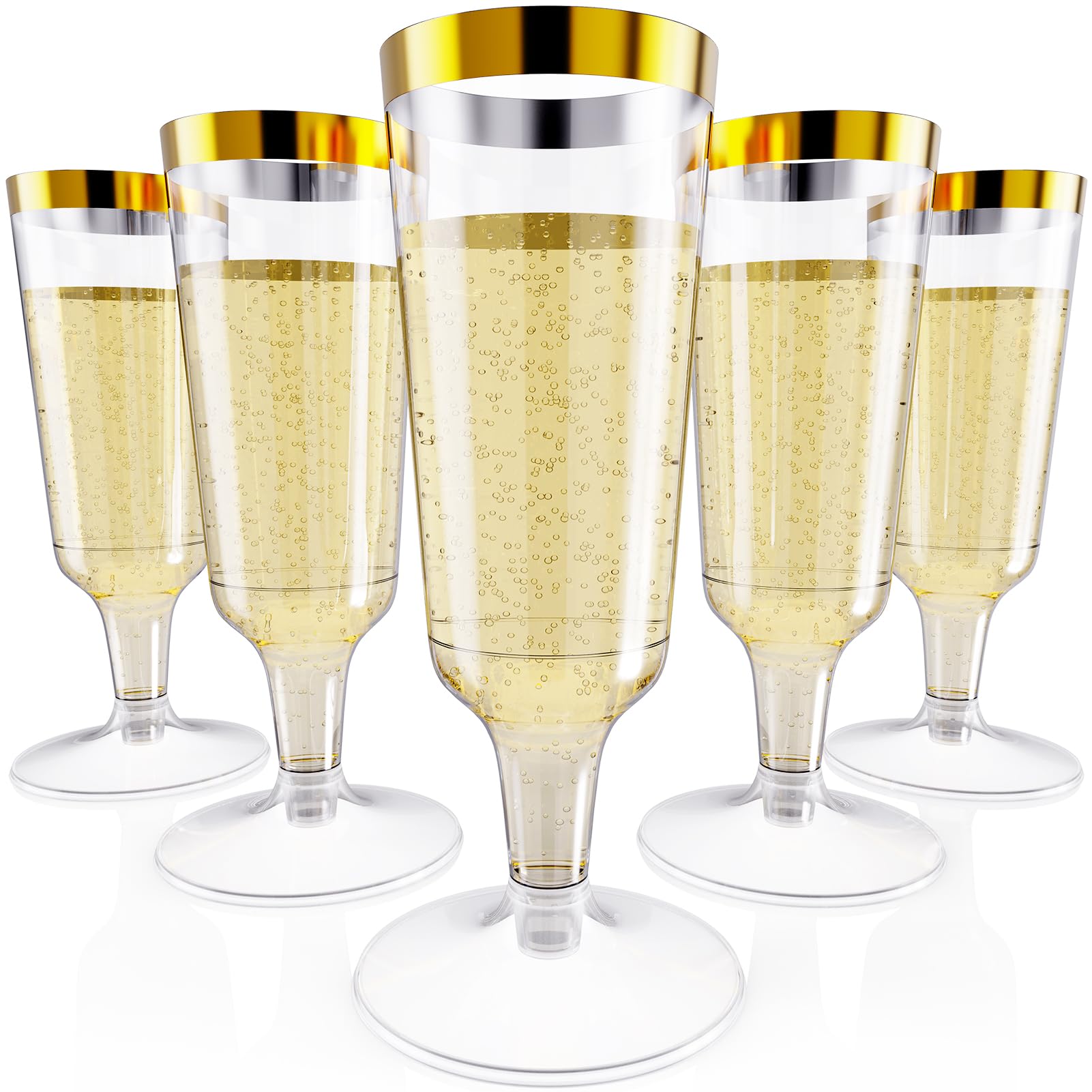 Foto 1 | Copas De Champán Jolly Chef Desechables  150 Ml (paquete De 50)  Borde Dorado - Venta Internacional.
