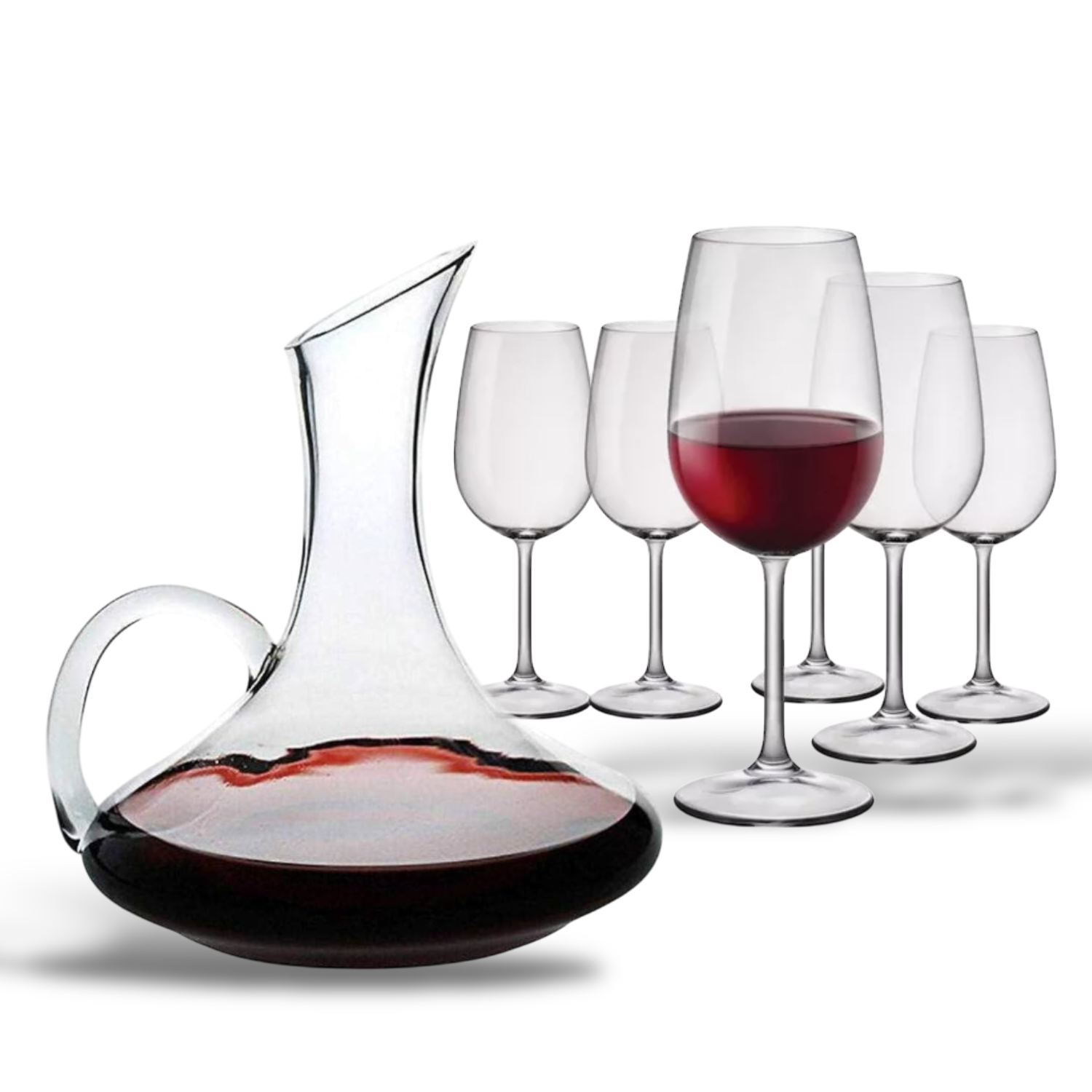 Foto 1 | Set Decantador De Vino Con 6 Copas De Cristal Elegante