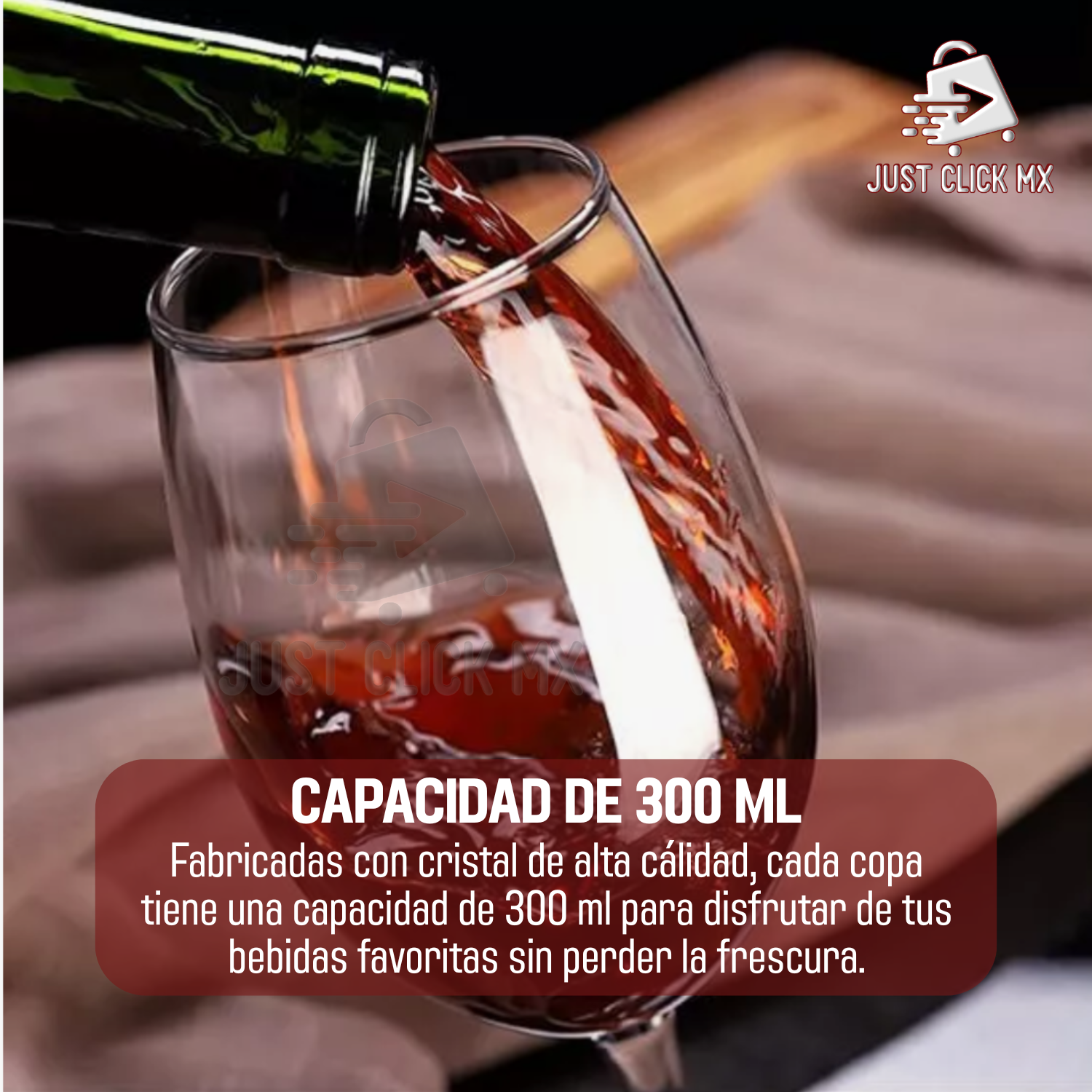 Foto 3 | Set Decantador De Vino Con 6 Copas De Cristal Elegante