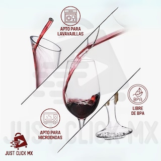 Foto 6 | Set Decantador De Vino Con 6 Copas De Cristal Elegante