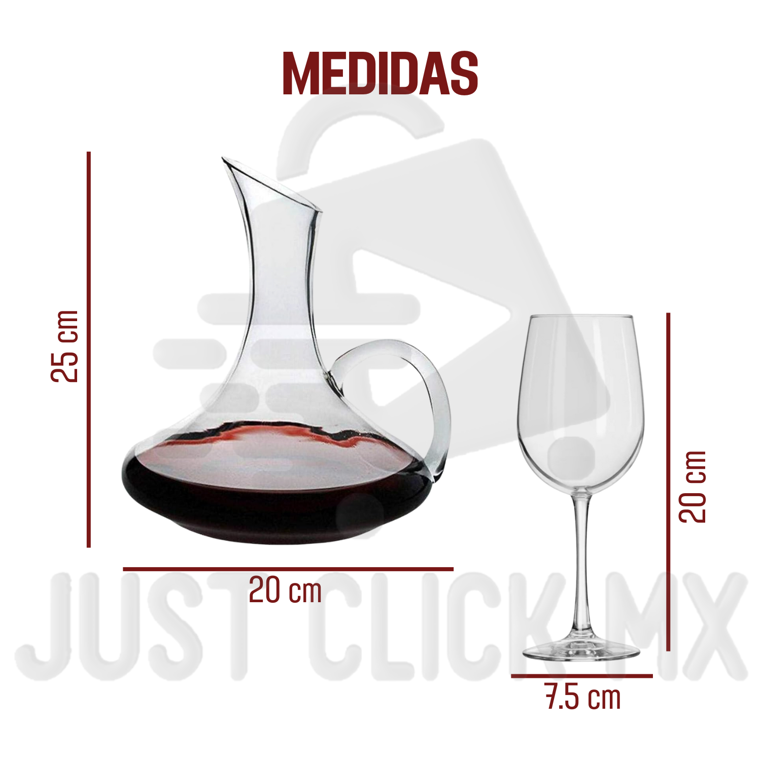 Foto 7 | Set Decantador De Vino Con 6 Copas De Cristal Elegante