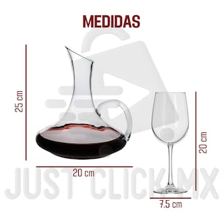 Foto 7 | Set Decantador De Vino Con 6 Copas De Cristal Elegante