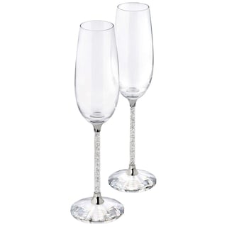 Foto 1 | Juego De 2 Flautas Para Tostar, Cristal Transparente Y Cristalino De Swarovski - Venta Internacional.