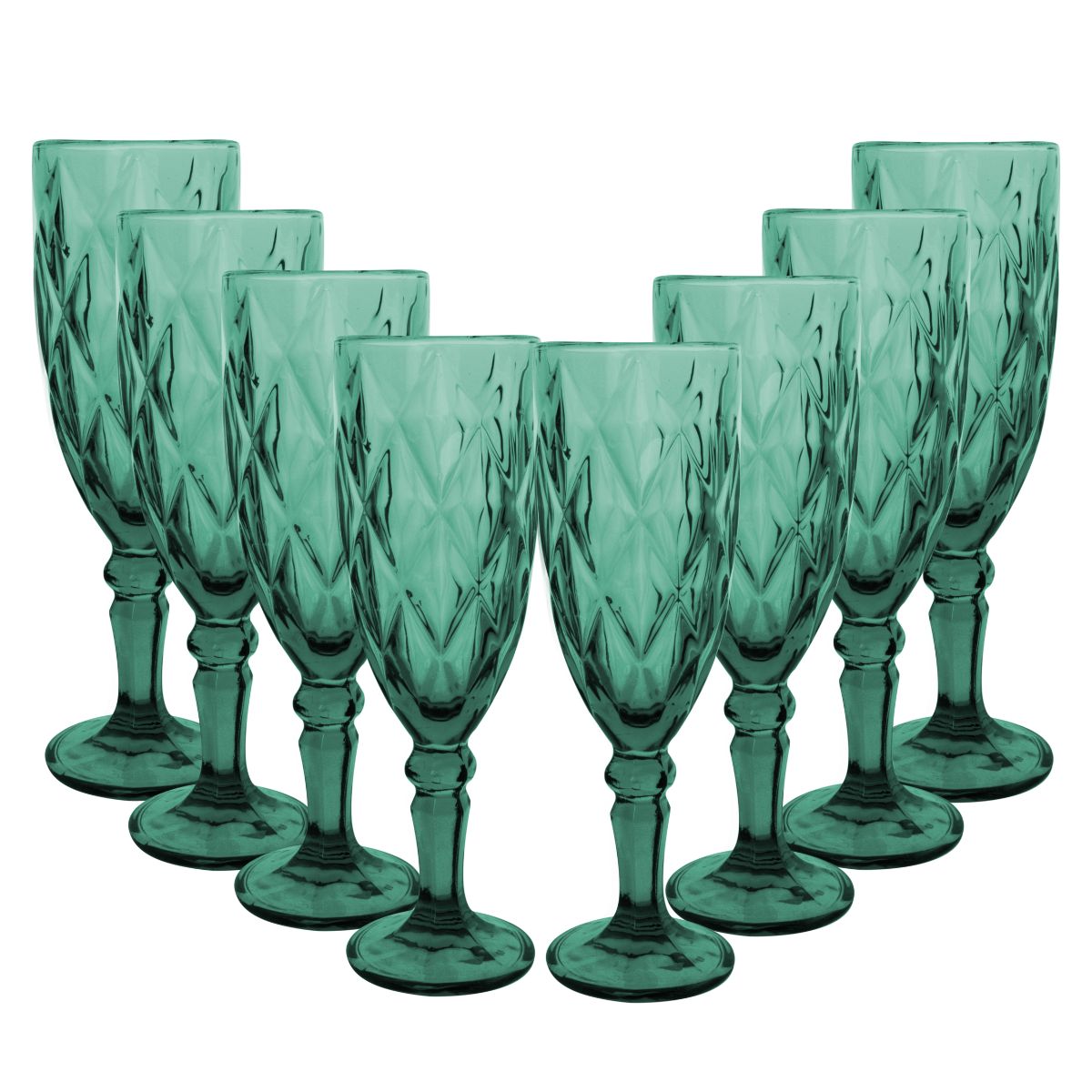 Copas de Vidrio Vittori Verdes Cristal 8 Piezas
