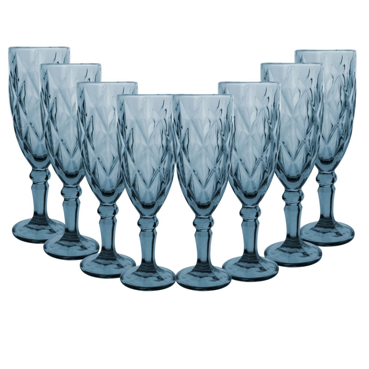 Copas de Vidrio Vittori Azules Cristal 8 Piezas