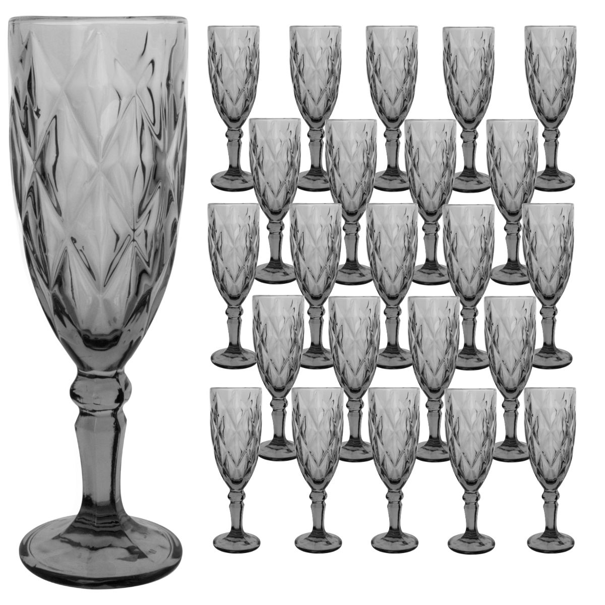 Copas de Vidrio Vittori Humo Cristal 24 Piezas