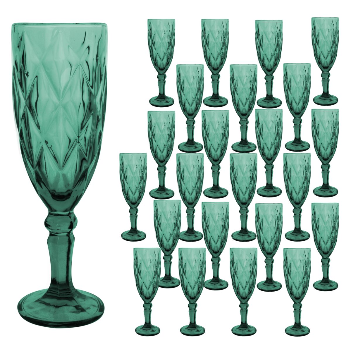Copas de Vidrio Vittori  Verdes Cristal 24 Piezas