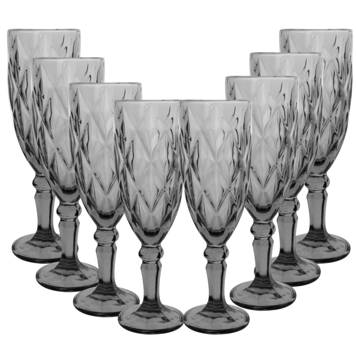 Copas de Vidrio Vittori Humo Cristal 8 Piezas