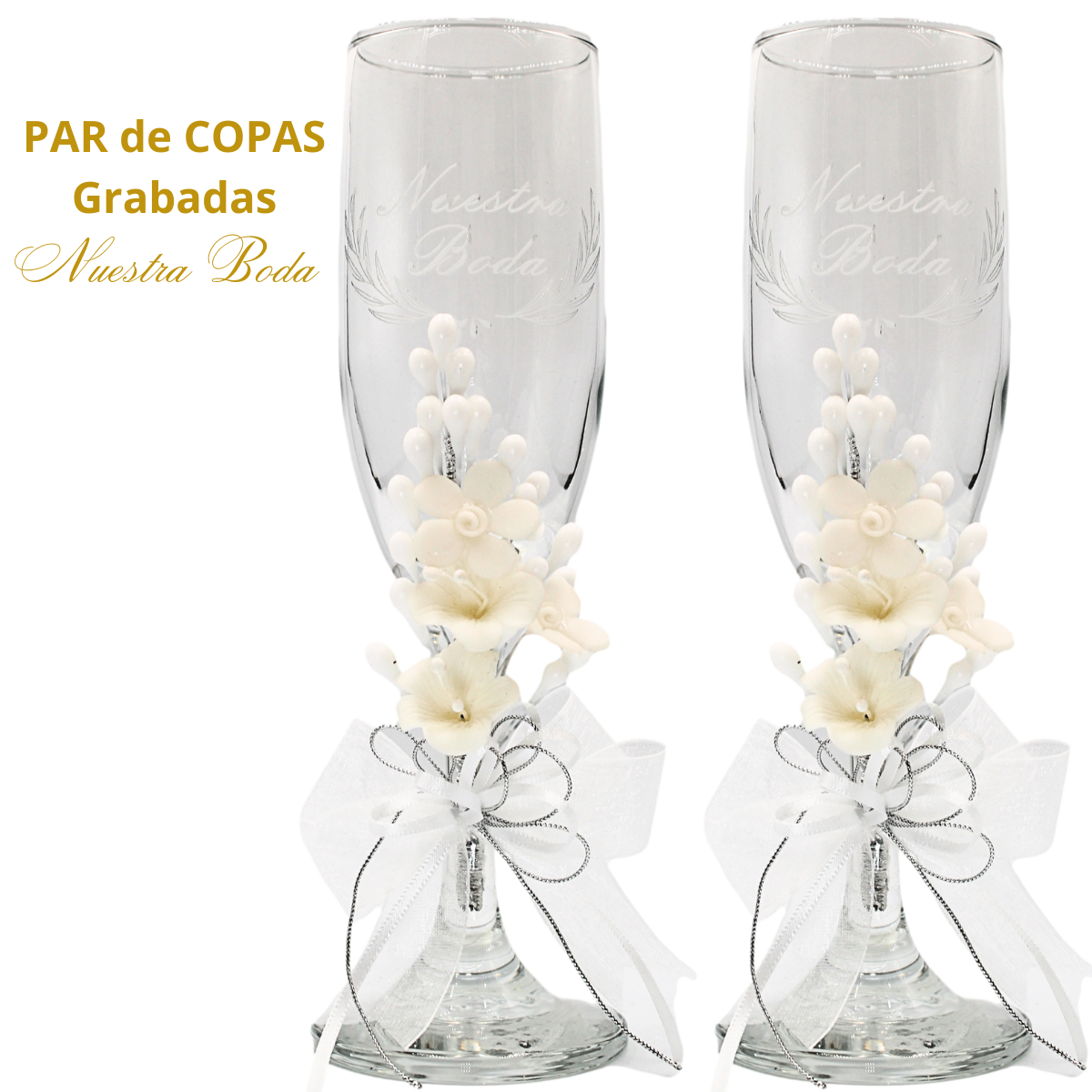 Foto 4 | Copas Boda Brindis Matrimonio Par Copas Vidrio Grabadas