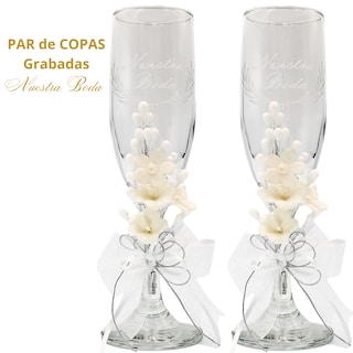 Foto 4 | Copas Boda Brindis Matrimonio Par Copas Vidrio Grabadas