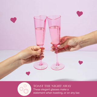 Foto 2 | Set De Regalo Para Flautas De Champán Paris Hilton En Forma De Corazón 160 Ml 2 Unidades - Venta Internacional.