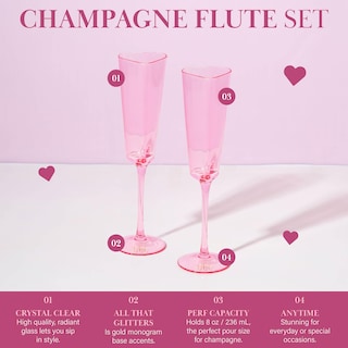 Foto 3 | Set De Regalo Para Flautas De Champán Paris Hilton En Forma De Corazón 160 Ml 2 Unidades - Venta Internacional.