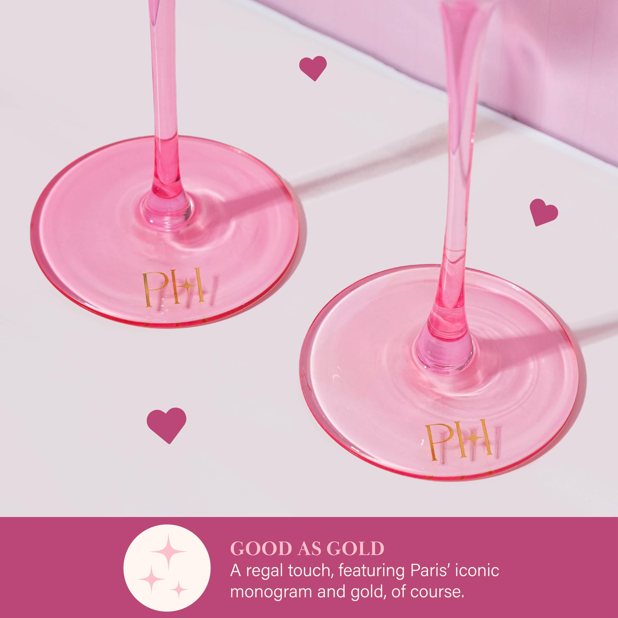 Foto 6 pulgar | Set De Regalo Para Flautas De Champán Paris Hilton En Forma De Corazón  160 Ml  2 Unidades - Venta Internacional.