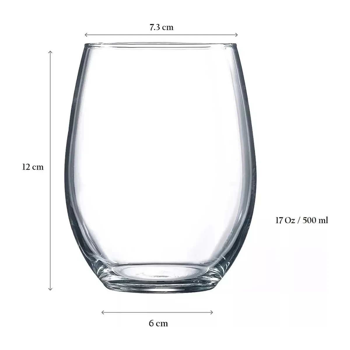 Foto 4 pulgar | 6 Vasos Vidrio Grueso Moderno Premium 500ml Eo Safe Imports Esi-20721 Transparente