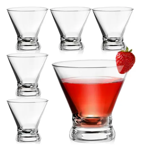 Foto 1 | Xtellar Juego De 6 Vasos De Vidrio Para Martini 270 Ml Bebidas Color Transparente