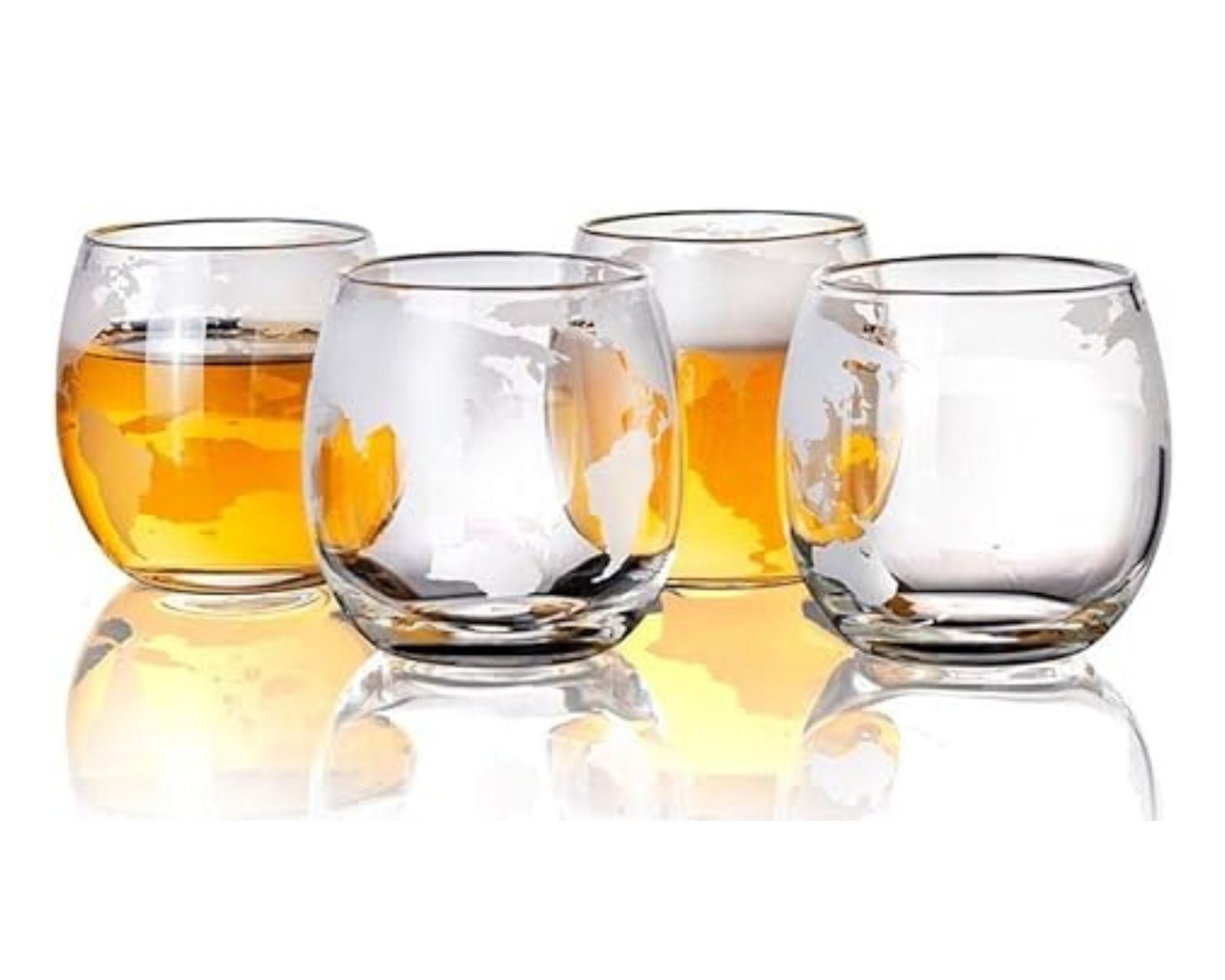 Foto 2 pulgar | Juego de 4 Vasos de Whisky, Bluelander Diseño De Mapa 400 ml