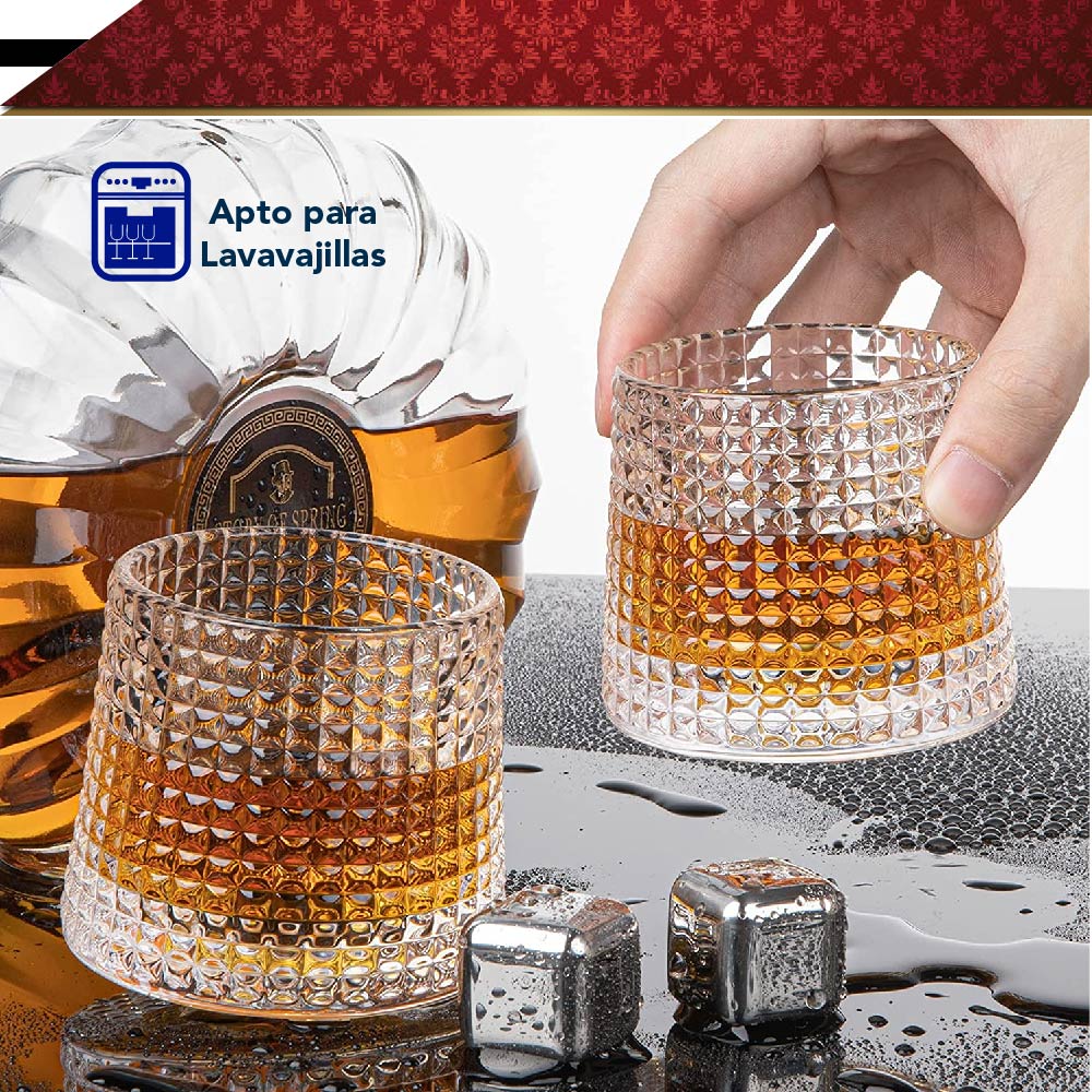 Foto 5 pulgar | Set 6 Vasos Chic-fantasy para Whisky Licor 170 Ml Cristal Grueso Bar Coctel Diseño Elegante Puntos