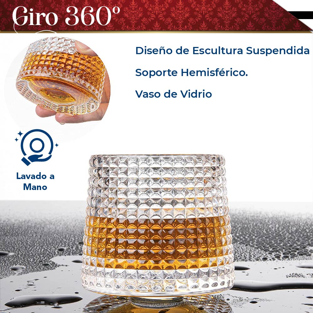 Foto 6 pulgar | Set 6 Vasos Chic-fantasy para Whisky Licor 170 Ml Cristal Grueso Bar Coctel Diseño Elegante Puntos