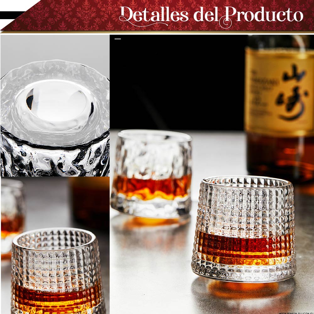 Foto 9 pulgar | Set 6 Vasos Chic-fantasy para Whisky Licor 170 Ml Cristal Grueso Bar Coctel Diseño Elegante Puntos