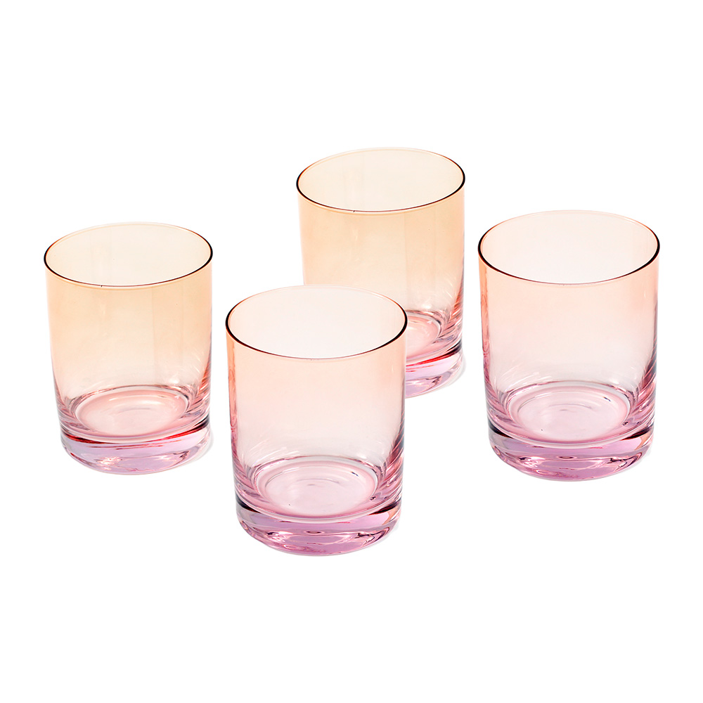 Foto 2 pulgar | Set de Vasos de Vidrio Ahumados Rosas Crown Baccara Rose 4 Piezas de 370 ml