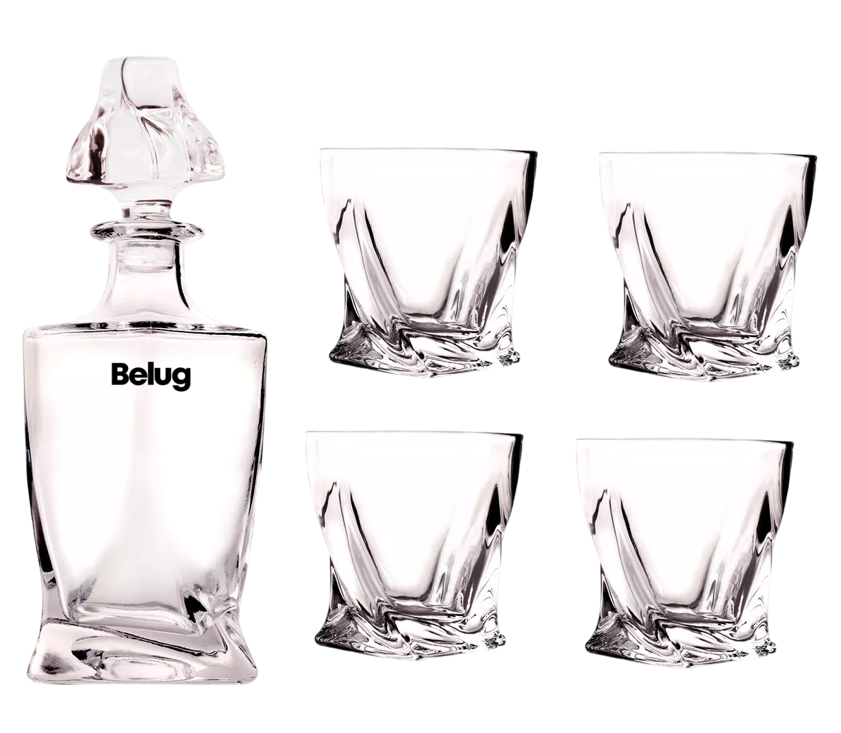 Foto 1 | 4 Vasos De Vidrio Para Whisky Con Decantador De Cristal 770 Ml Cristal
