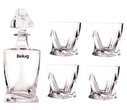 4 Vasos De Vidrio Para Whisky Con Decantador De Cristal 770 Ml Cristal