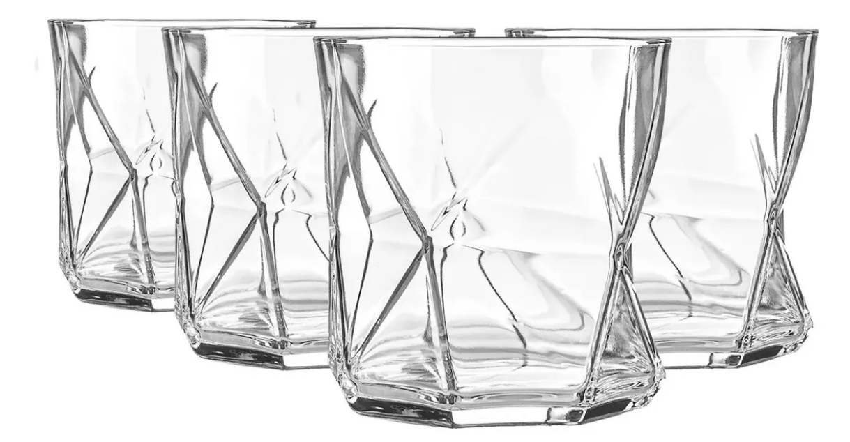 Foto 2 pulgar | Vaso Xtellar Vidrio 4 Piezas Vasos Para Whisky Vidrio