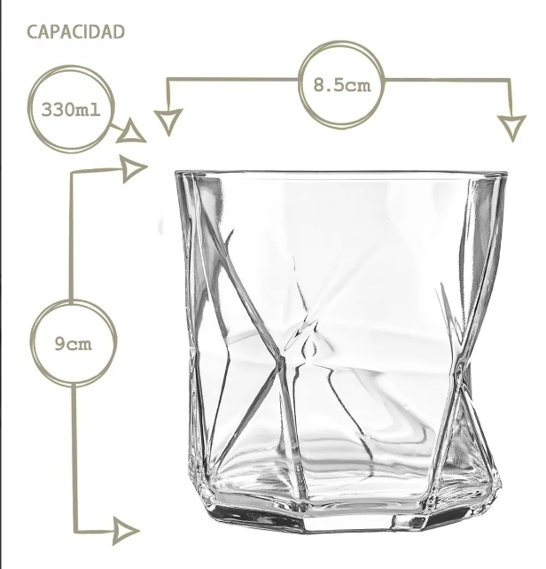 Foto 3 pulgar | Vaso Xtellar Vidrio 4 Piezas Vasos Para Whisky Vidrio