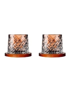 Foto 2 | 2 Elegantes Vasos Para Whisky Con Base De Bambú + Gratis Termo Güish De Regalo