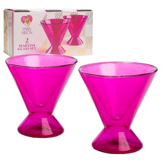 Foto 1 | Set De Vasos Martini Paris Hilton De Doble Pared, 200 Ml, Color Rosa Intenso - Venta Internacional.