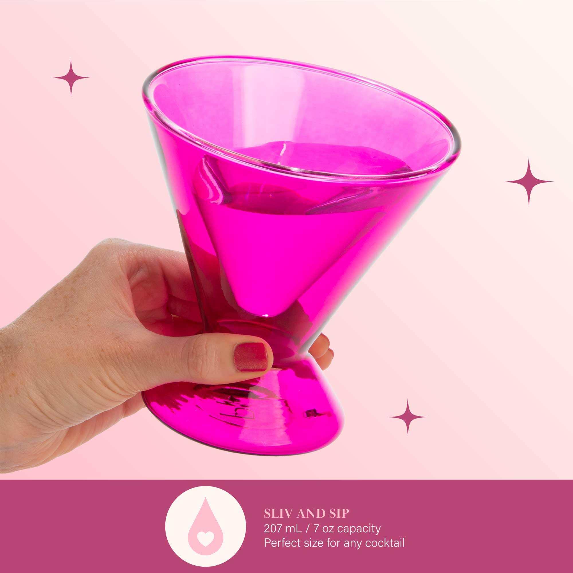 Foto 4 pulgar | Set De Vasos Martini Paris Hilton De Doble Pared, 200 Ml, Color Rosa Intenso - Venta Internacional.