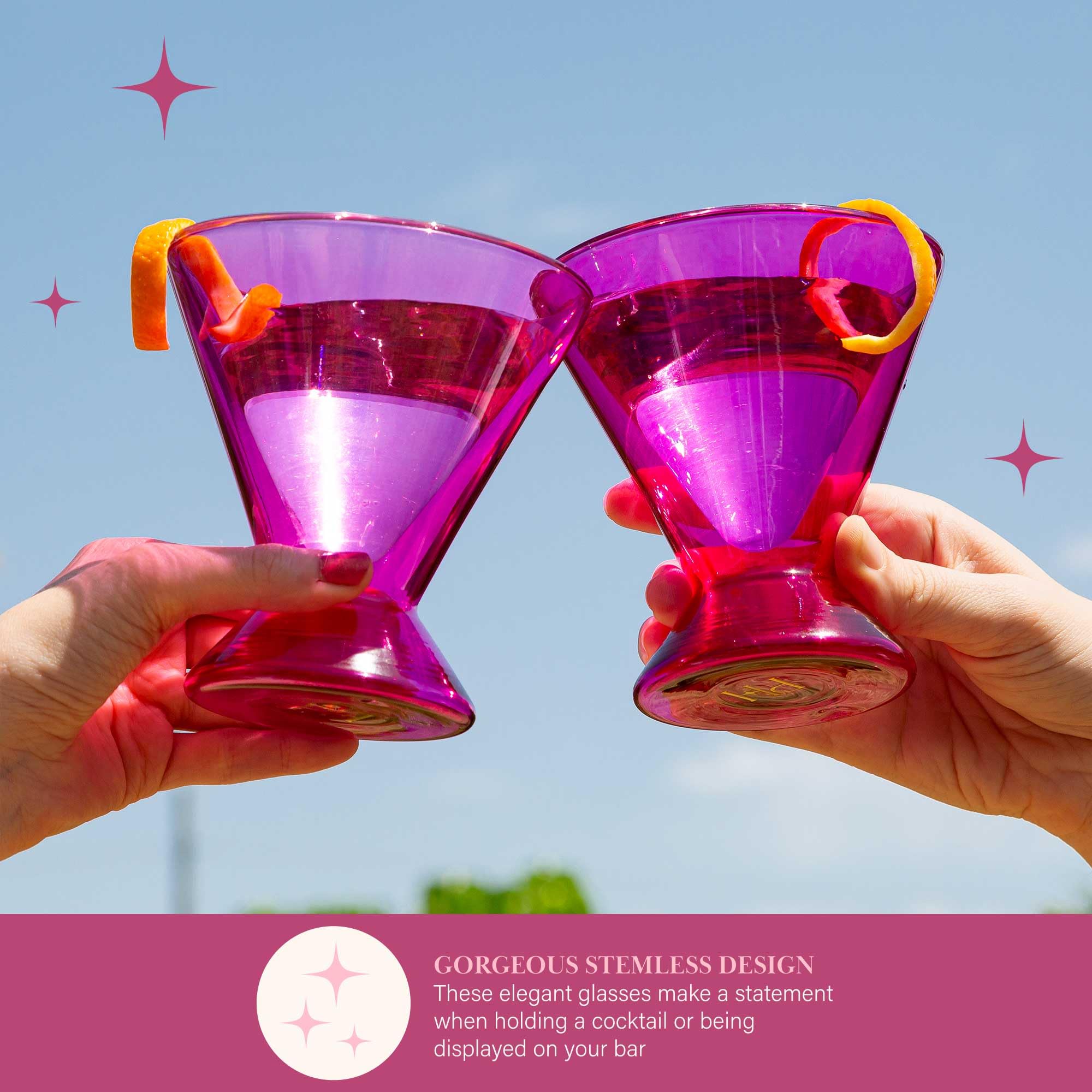 Foto 5 pulgar | Set De Vasos Martini Paris Hilton De Doble Pared, 200 Ml, Color Rosa Intenso - Venta Internacional.