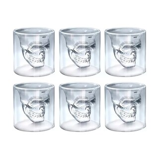 Foto 1 | Pack 6 Vasos Calaca Shot Tequilero Vaso Vidrio Calavera 75ml Lab.g Transparente