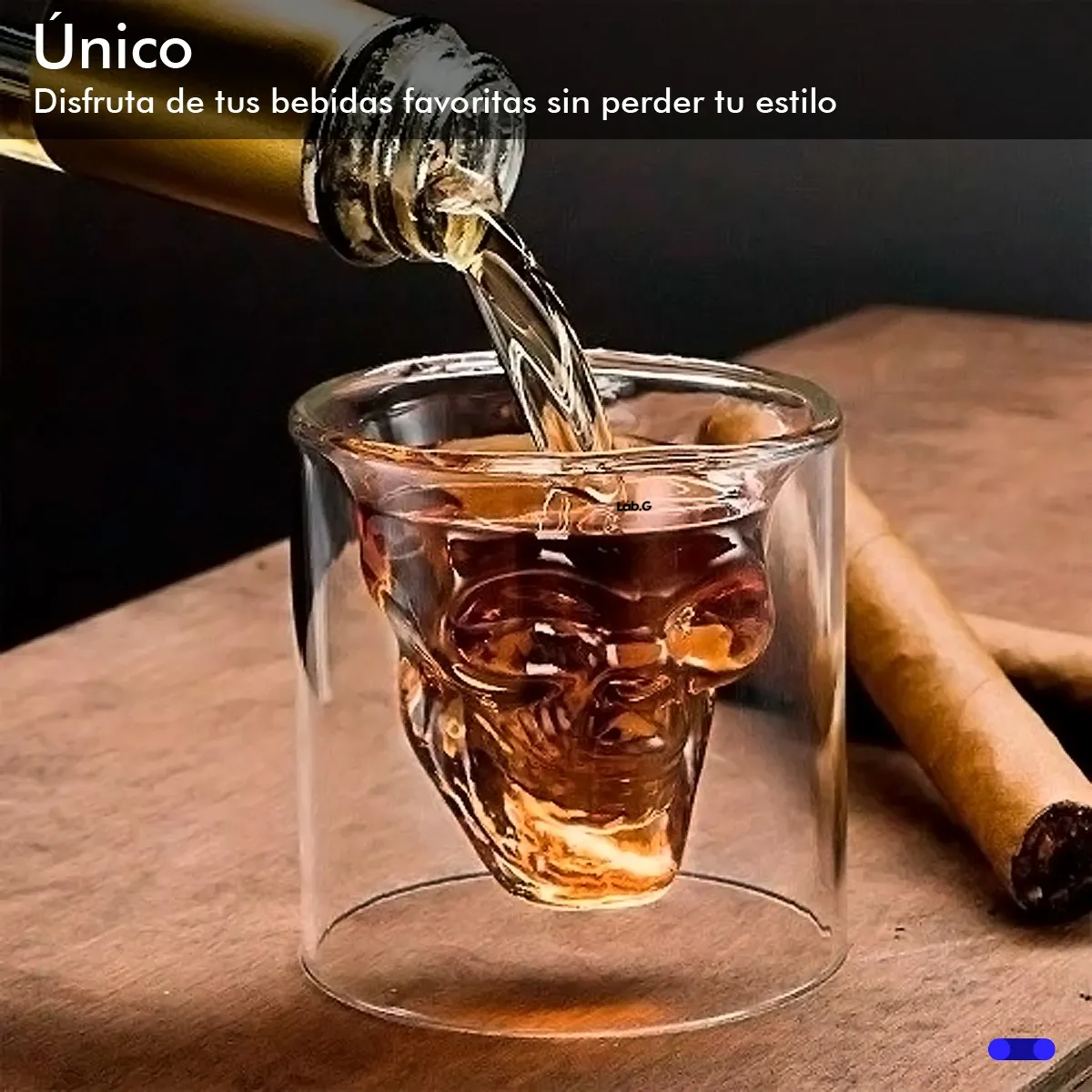 Foto 2 | Pack 6 Vasos Calaca Shot Tequilero Vaso Vidrio Calavera 75ml Lab.g Transparente
