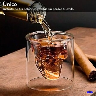 Foto 2 | Pack 6 Vasos Calaca Shot Tequilero Vaso Vidrio Calavera 75ml Lab.g Transparente