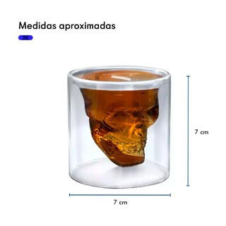Foto 4 | Pack 6 Vasos Calaca Shot Tequilero Vaso Vidrio Calavera 75ml Lab.g Transparente