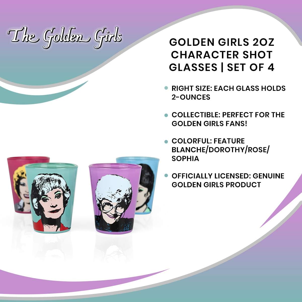 Foto 8 pulgar | Gafas De Chupito Just Funky Golden Girls Characters  60 Ml  Paquete De 4 - Venta Internacional.