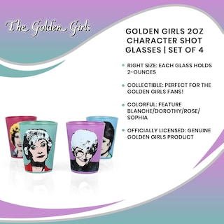 Foto 7 | Gafas De Chupito Just Funky Golden Girls Characters 60 Ml Paquete De 4 - Venta Internacional.