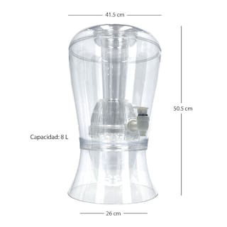 Foto 2 | Dispensador de Bebidas de Acrílico con Infusor, Tubo y Base 8 Litros Baum Brothers Av-02 Transparente