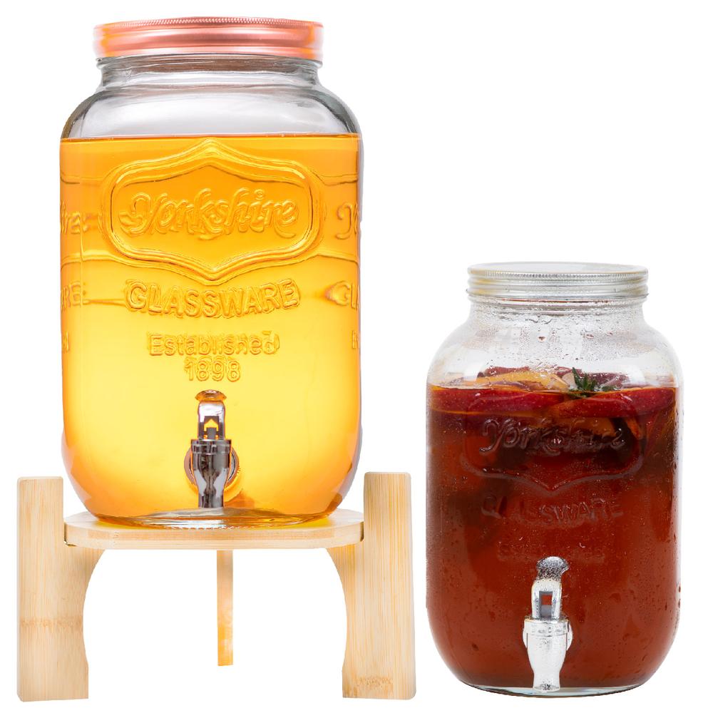 Dispensadores ColorHome de Bebidas 4 y 8 Litros Mason Jar Vitrolero Bambu