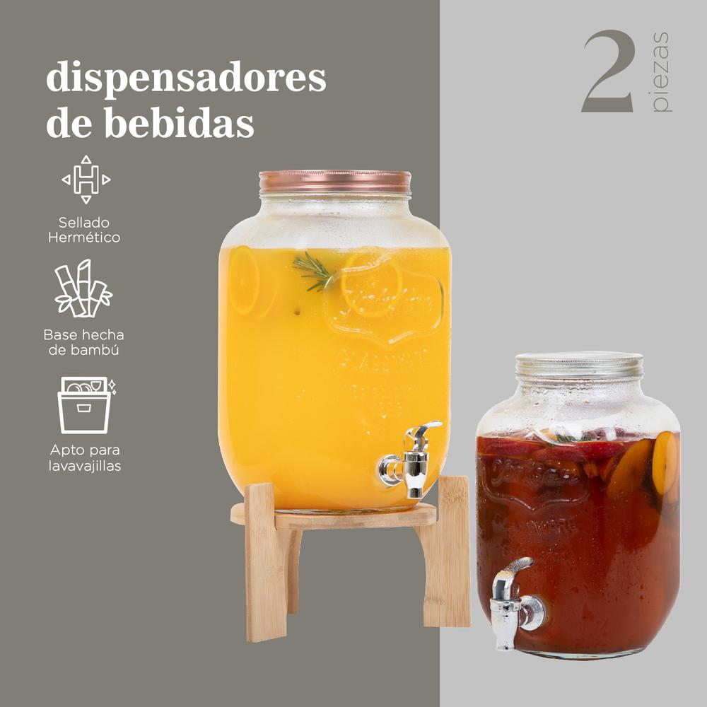 Foto 4 pulgar | Dispensadores ColorHome de Bebidas 4 y 8 Litros Mason Jar Vitrolero Bambu