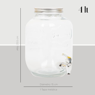 Foto 4 | Dispensador de Líquido ColorHome COLORJAR4 color Transparente 4 Litros