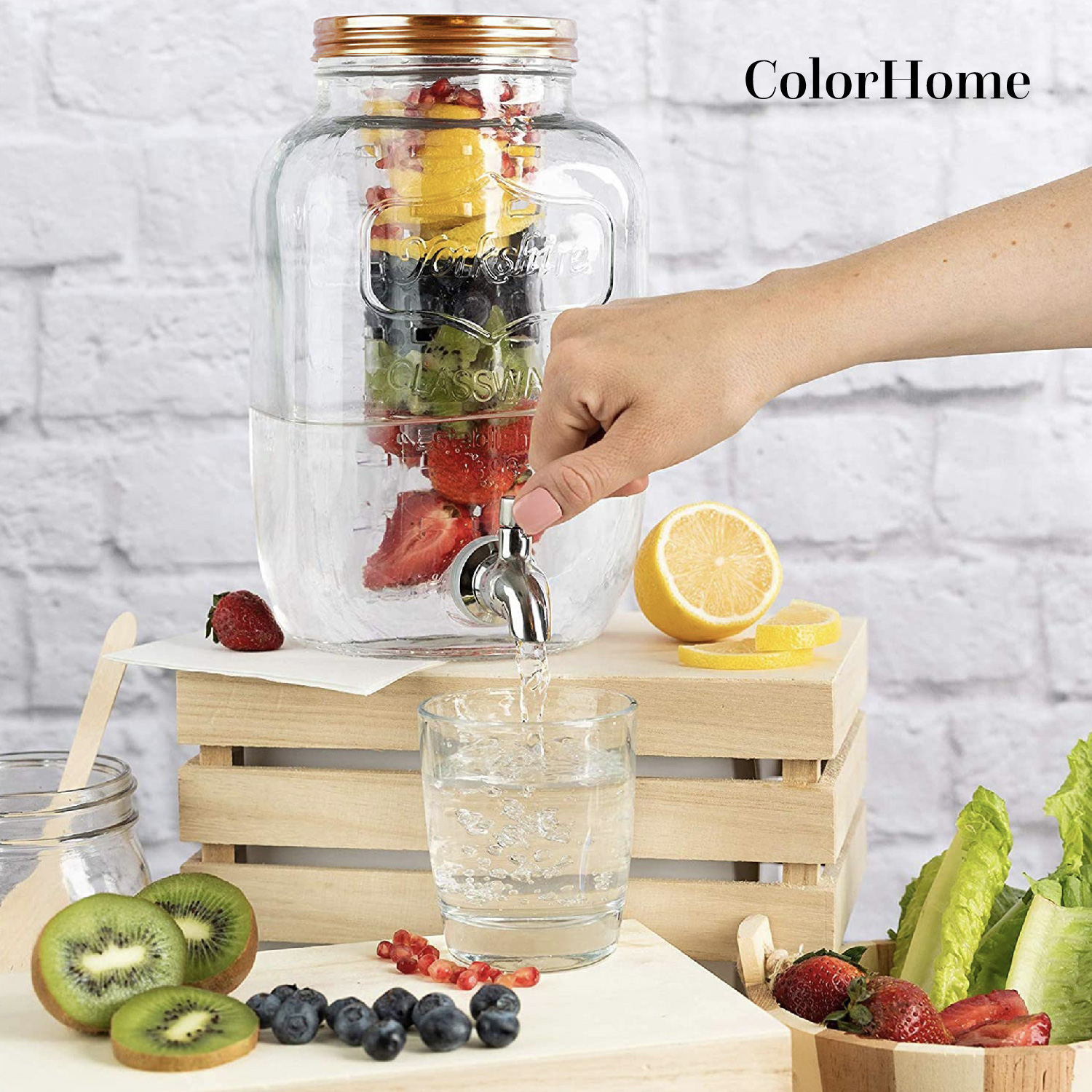 Foto 2 | Dispensador de Bebidas ColorHome COLORJAR8 color Transparente 8 Litros