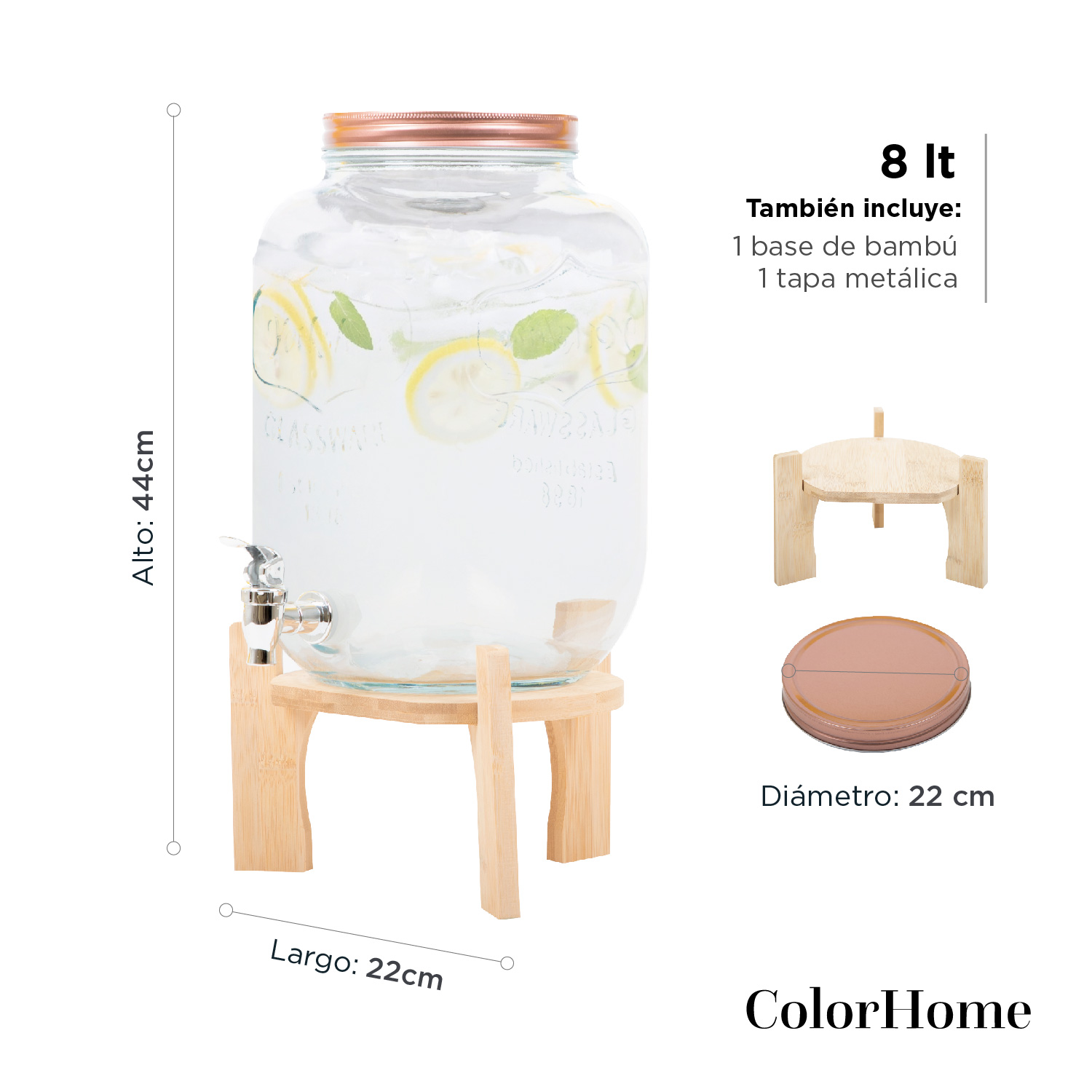 Foto 4 | Dispensador de Bebidas ColorHome COLORJAR8 color Transparente 8 Litros