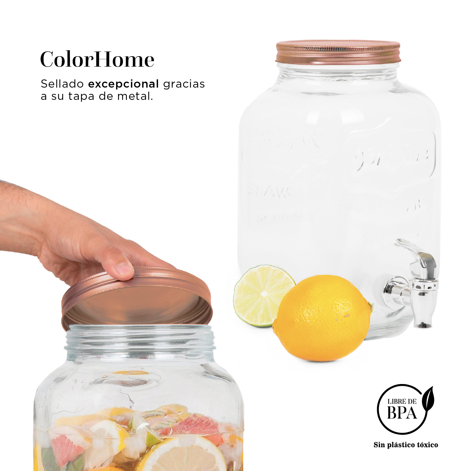 Foto 7 pulgar | Dispensador de Bebidas ColorHome COLORJAR8 color Transparente 8 Litros