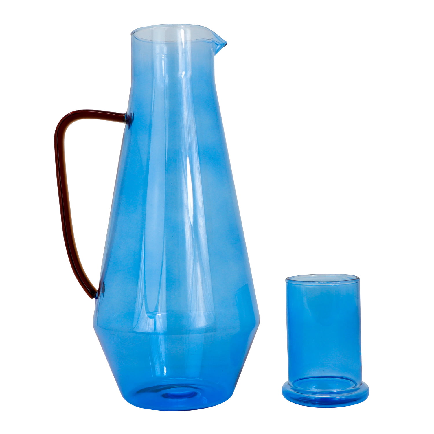 Foto 2 pulgar | Jarra de Cristal Ideën XFLW09 color Azul con Tapa 980 ml 2 Piezas