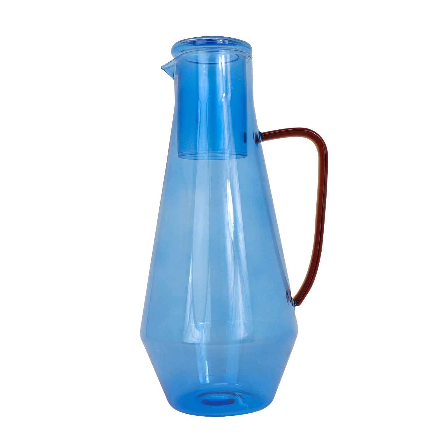 Foto 3 pulgar | Jarra de Cristal Ideën XFLW09 color Azul con Tapa 980 ml 2 Piezas