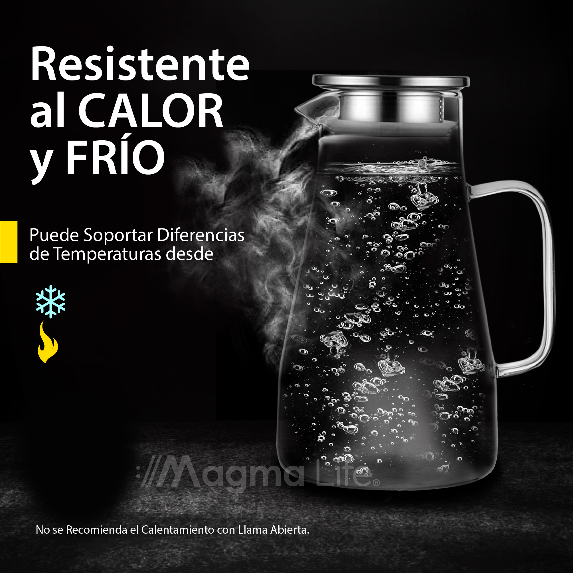 Foto 6 pulgar | Jarra de Vidrio Magma Life Transparente 1.8 L