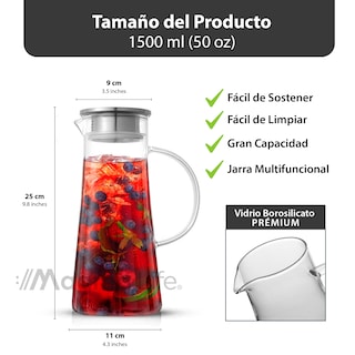Foto 2 | Set de Jarras de Vidrio Magma Life Transparente 1.5L 2 Unidades