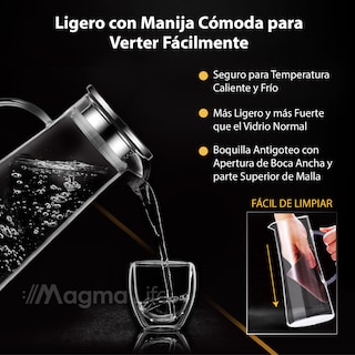 Foto 4 | Set de Jarras de Vidrio Magma Life Transparente 1.5L 2 Unidades